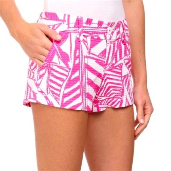 Lilly Pulitzer Walsh Shorts Capri‎ Pink Yacht Sea Size 0 - Picture 2 of 7